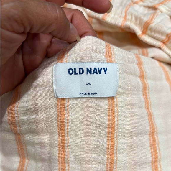 Old Navy Size XXL Orange Pink Smocked Tie Front Tank Top - Picture 2 of 10